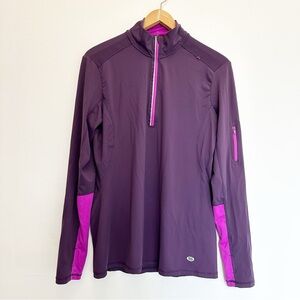 Long Tall Sally Athletic Quarter Zip 1/4 Long Sleeve Pullover Activewear Purple